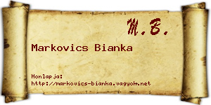 Markovics Bianka névjegykártya