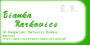 bianka markovics business card